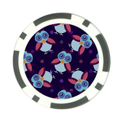 Owl Pattern Background Poker Chip Card Guard