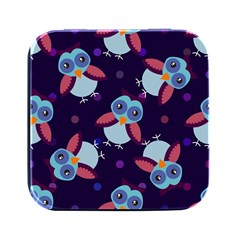 Owl Pattern Background Square Metal Box (black) by Hannah976