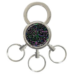 Math Linear Mathematics Education Circle Background 3-ring Key Chain