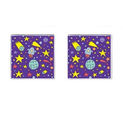 Card With Lovely Planets Cufflinks (square)