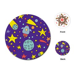 Card With Lovely Planets Playing Cards Single Design (round)