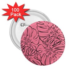 Pink Monstera 2 25  Buttons (100 Pack)  by ConteMonfrey