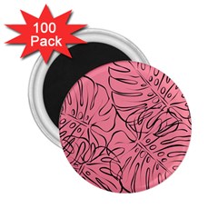 Pink Monstera 2 25  Magnets (100 Pack)  by ConteMonfrey