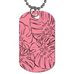 Pink Monstera Dog Tag (one Side) by ConteMonfrey