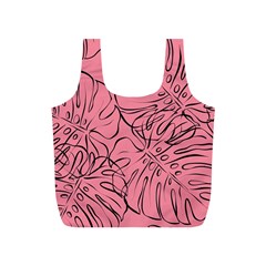 Pink Monstera Full Print Recycle Bag (s) by ConteMonfrey