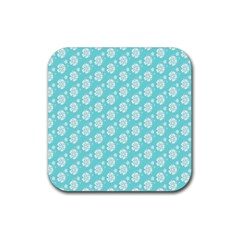 Spring Happiness Blue Ocean Rubber Coaster (square) by ConteMonfrey