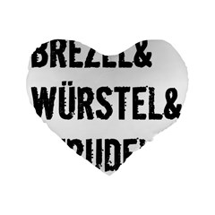 Its A German Thing Bier Brezel Wurstel Strudel Schnitzel Standard 16  Premium Heart Shape Cushions by ConteMonfrey