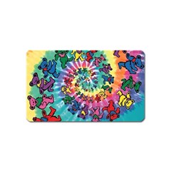 Grateful Dead Bears Tie Dye Vibrant Spiral Magnet (name Card) by Bedest