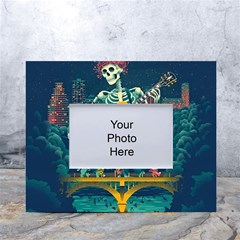 Grateful Dead Singing Skeleton White Tabletop Photo Frame 4 x6  by Bedest