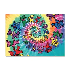 Grateful Dead Bears Tie Dye Vibrant Spiral Sticker A4 (100 Pack)