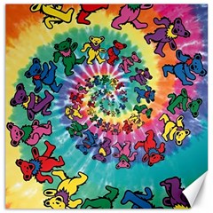 Grateful Dead Bears Tie Dye Vibrant Spiral Canvas 20  X 20  by Bedest