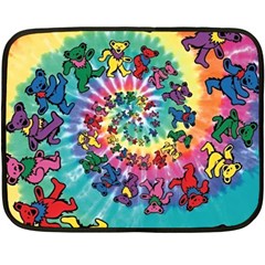 Grateful Dead Bears Tie Dye Vibrant Spiral Two Sides Fleece Blanket (mini) by Bedest