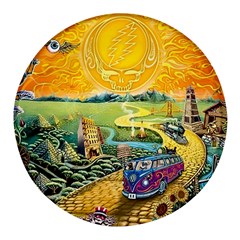 Grateful Dead Golden Road Round Glass Fridge Magnet (4 pack)