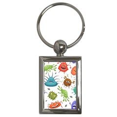 Dangerous Streptococcus Lactobacillus Staphylococcus Others Microbes Cartoon Style Vector Seamless P Key Chain (Rectangle)