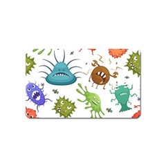 Dangerous Streptococcus Lactobacillus Staphylococcus Others Microbes Cartoon Style Vector Seamless P Magnet (name Card)