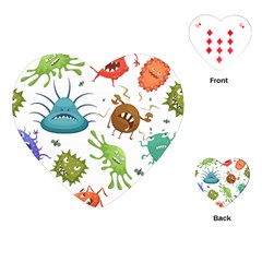 Dangerous Streptococcus Lactobacillus Staphylococcus Others Microbes Cartoon Style Vector Seamless P Playing Cards Single Design (heart) by Ravend
