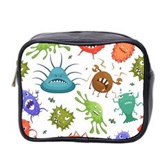 Dangerous Streptococcus Lactobacillus Staphylococcus Others Microbes Cartoon Style Vector Seamless P Mini Toiletries Bag (two Sides) by Ravend