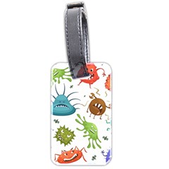 Dangerous Streptococcus Lactobacillus Staphylococcus Others Microbes Cartoon Style Vector Seamless P Luggage Tag (two Sides)