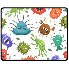 Dangerous Streptococcus Lactobacillus Staphylococcus Others Microbes Cartoon Style Vector Seamless P Two Sides Fleece Blanket (medium)