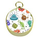 Dangerous Streptococcus Lactobacillus Staphylococcus Others Microbes Cartoon Style Vector Seamless P Gold Compasses Front