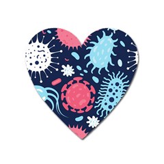 Seamless Pattern Microbes Virus Vector Illustration Heart Magnet by Ravend