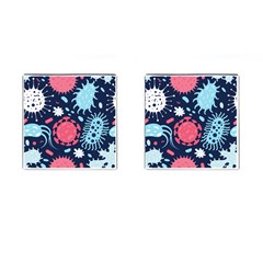 Seamless Pattern Microbes Virus Vector Illustration Cufflinks (square) by Ravend