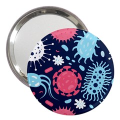 Seamless Pattern Microbes Virus Vector Illustration 3  Handbag Mirrors