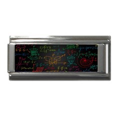 Mathematical Colorful Formulas Drawn By Hand Black Chalkboard Superlink Italian Charm (9mm) by Ravend