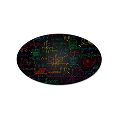 Mathematical Colorful Formulas Drawn By Hand Black Chalkboard Sticker Oval (10 Pack) by Ravend