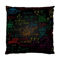 Mathematical Colorful Formulas Drawn By Hand Black Chalkboard Standard Cushion Case (two Sides) by Ravend