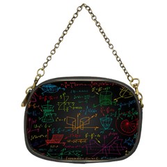 Mathematical Colorful Formulas Drawn By Hand Black Chalkboard Chain Purse (two Sides) by Ravend