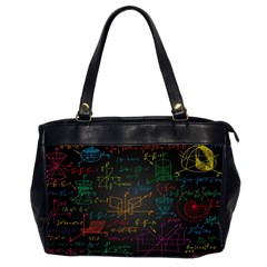 Mathematical Colorful Formulas Drawn By Hand Black Chalkboard Oversize Office Handbag (2 Sides)