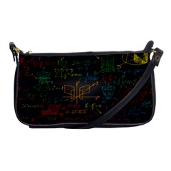 Mathematical Colorful Formulas Drawn By Hand Black Chalkboard Shoulder Clutch Bag