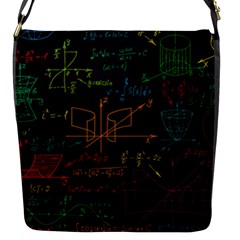 Mathematical Colorful Formulas Drawn By Hand Black Chalkboard Flap Closure Messenger Bag (s)