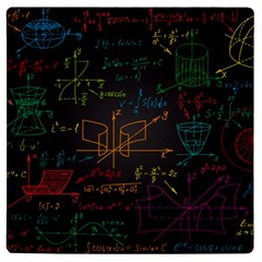 Mathematical Colorful Formulas Drawn By Hand Black Chalkboard Uv Print Square Tile Coaster  by Ravend