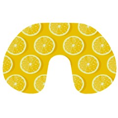 Lemon Fruits Slice Seamless Pattern Travel Neck Pillow