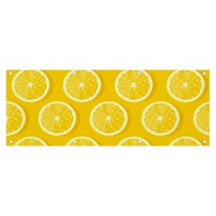 Lemon Fruits Slice Seamless Pattern Banner And Sign 8  X 3 