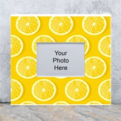 Lemon Fruits Slice Seamless Pattern White Wall Photo Frame 5  X 7 