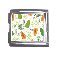 Seamless Tropical Pattern With Papaya Mega Link Italian Charm (18mm) by Ravend