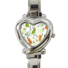 Seamless Tropical Pattern With Papaya Heart Italian Charm Watch by Ravend