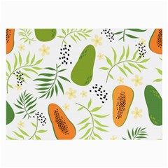 Seamless Tropical Pattern With Papaya Large Glasses Cloth by Ravend