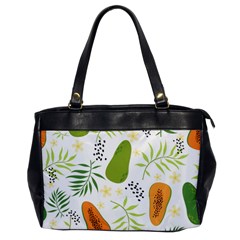 Seamless Tropical Pattern With Papaya Oversize Office Handbag