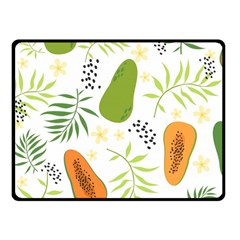 Seamless Tropical Pattern With Papaya Fleece Blanket (small)