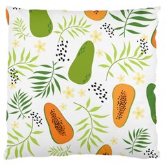 Seamless Tropical Pattern With Papaya Large Cushion Case (one Side) by Ravend