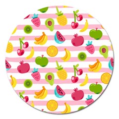 Tropical Fruits Berries Seamless Pattern Magnet 5  (round)