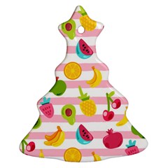 Tropical Fruits Berries Seamless Pattern Ornament (christmas Tree) 