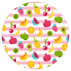 Tropical Fruits Berries Seamless Pattern Round Trivet