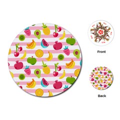 Tropical Fruits Berries Seamless Pattern Playing Cards Single Design (round)