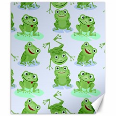 Cute Green Frogs Seamless Pattern Canvas 8  X 10  by Ravend
