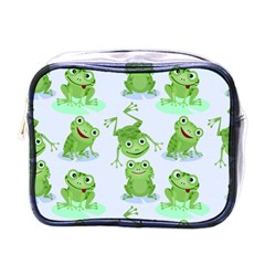 Cute Green Frogs Seamless Pattern Mini Toiletries Bag (one Side)